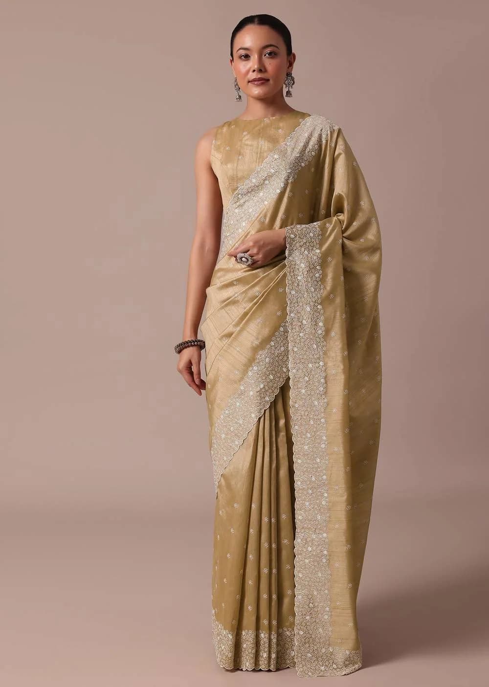 Biscuit Banaras Silk Saree