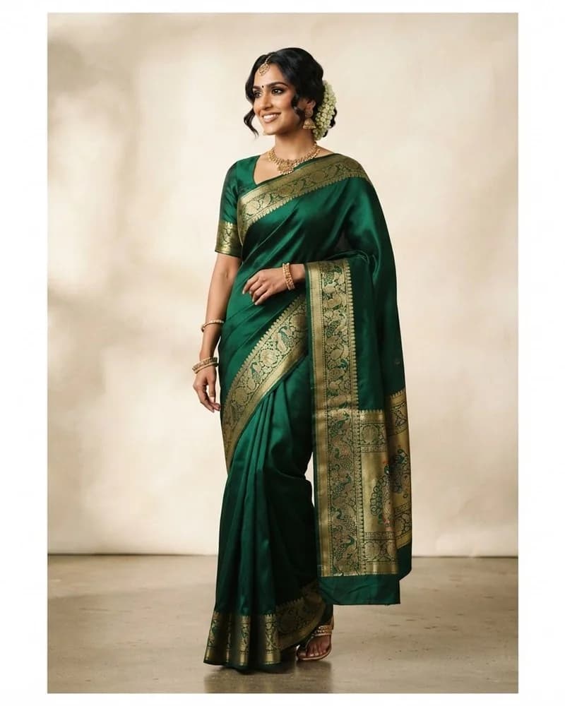 Emerald Zari Silk Saree